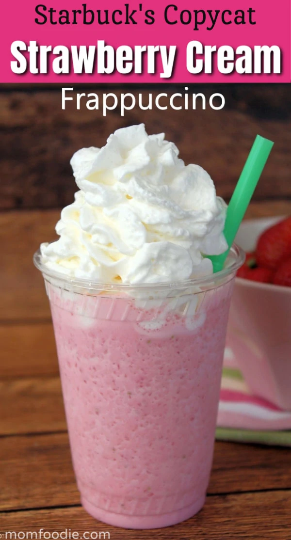 Make this Strawberry Crème Frappe coffee shop dupe at home with