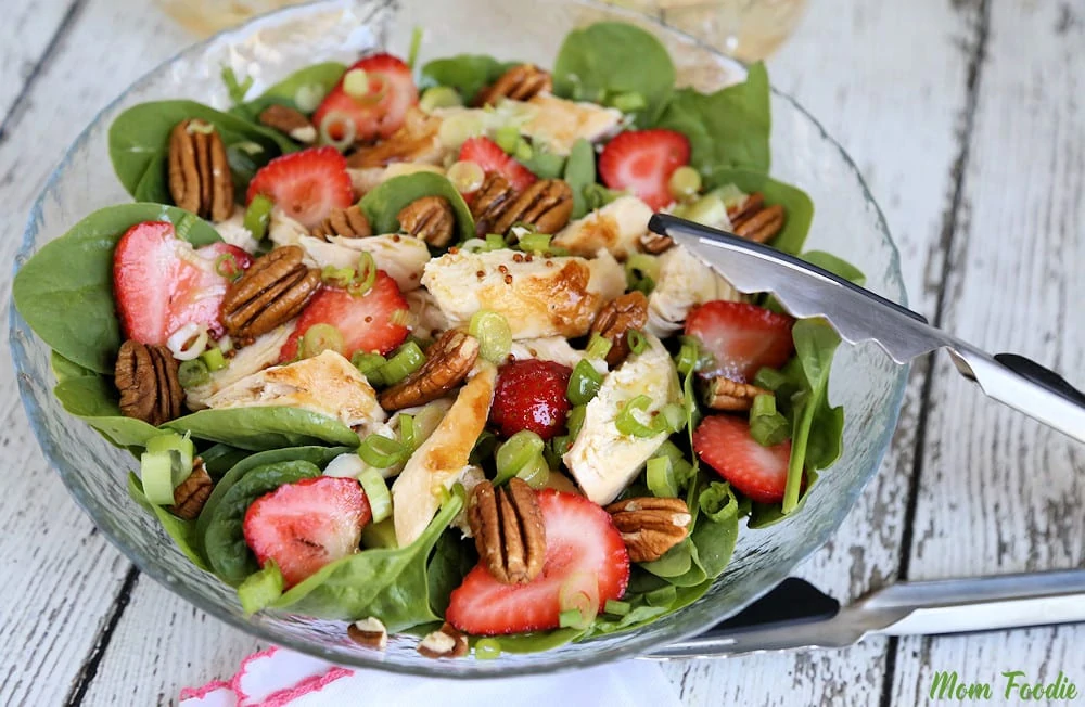 Strawberry Pecan Chicken Salad w Green Tea Citrus Vinaigrette