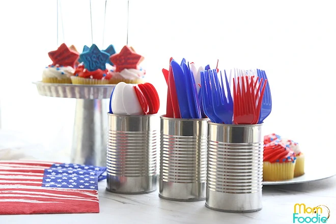 Tin can utensil holders