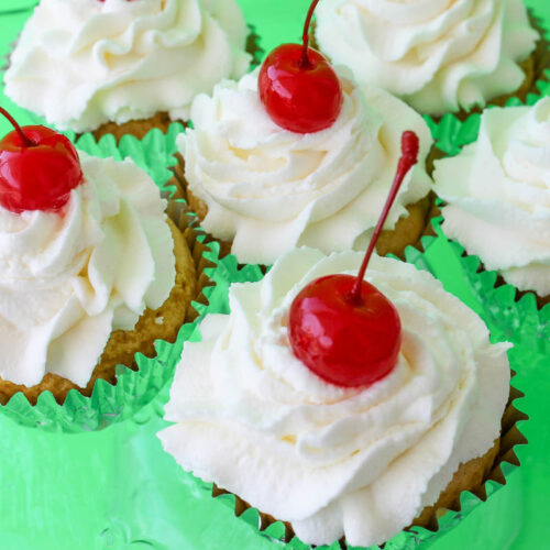 Tres Leches cupcakes plated