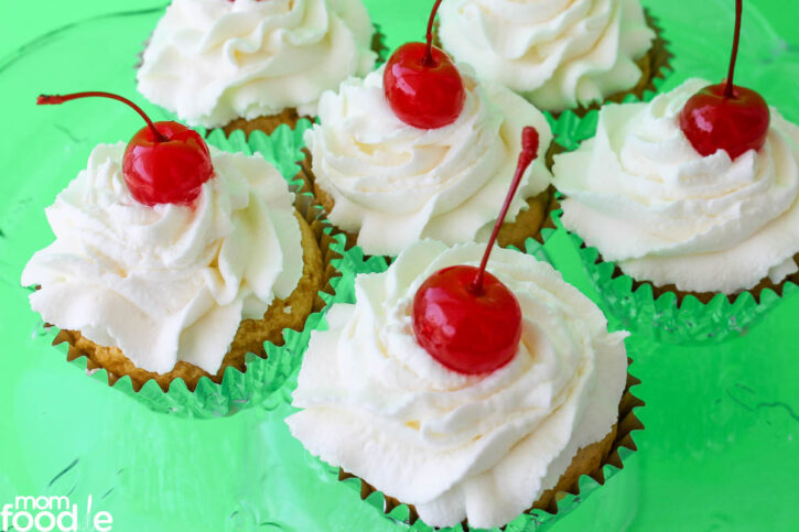 Tres Leches cupcakes plated