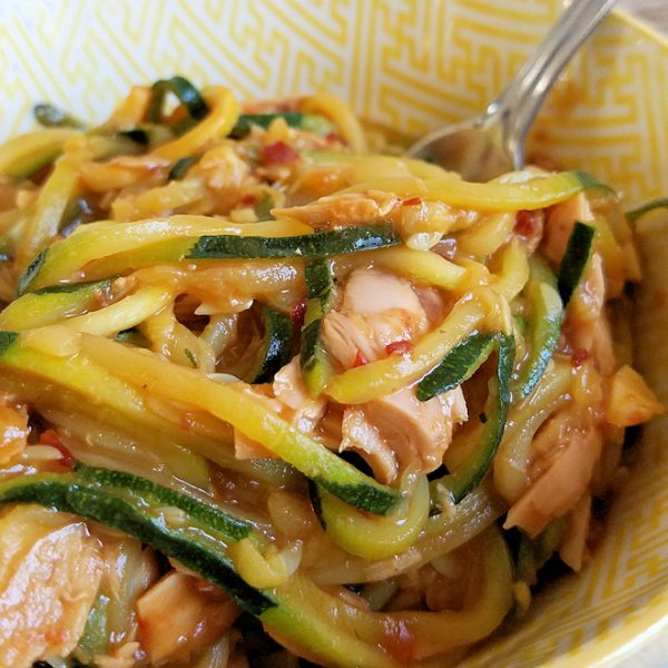 Chicken Zucchini Noodles in Peanut Sauce Recipe Mom Foodie