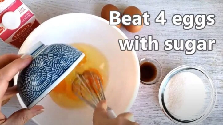 beat eggs with sugar