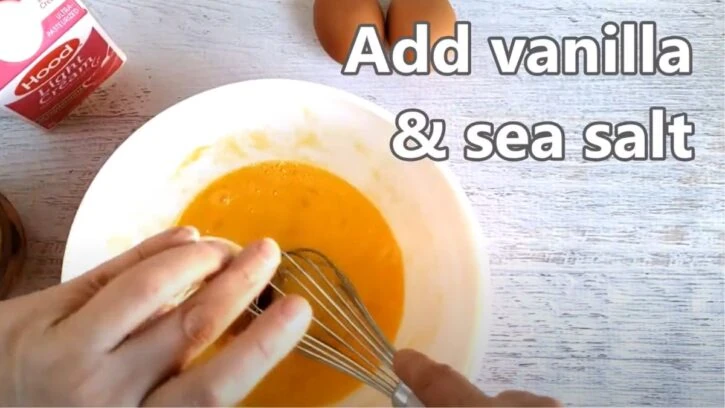 add vanilla and salt to eggs