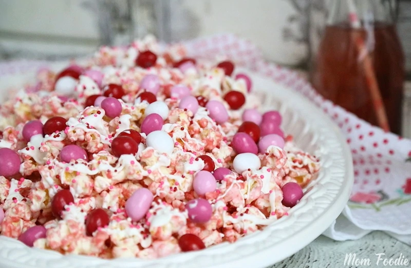 Pink Chocolate Covered Popcorn 