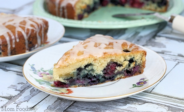 Vanilla Iced Double Berry Coffee Cake