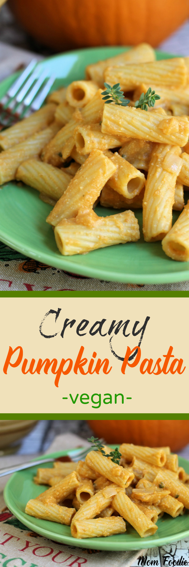 Vegan Creamy Pumpkin Pasta Recipe - Mom Foodie