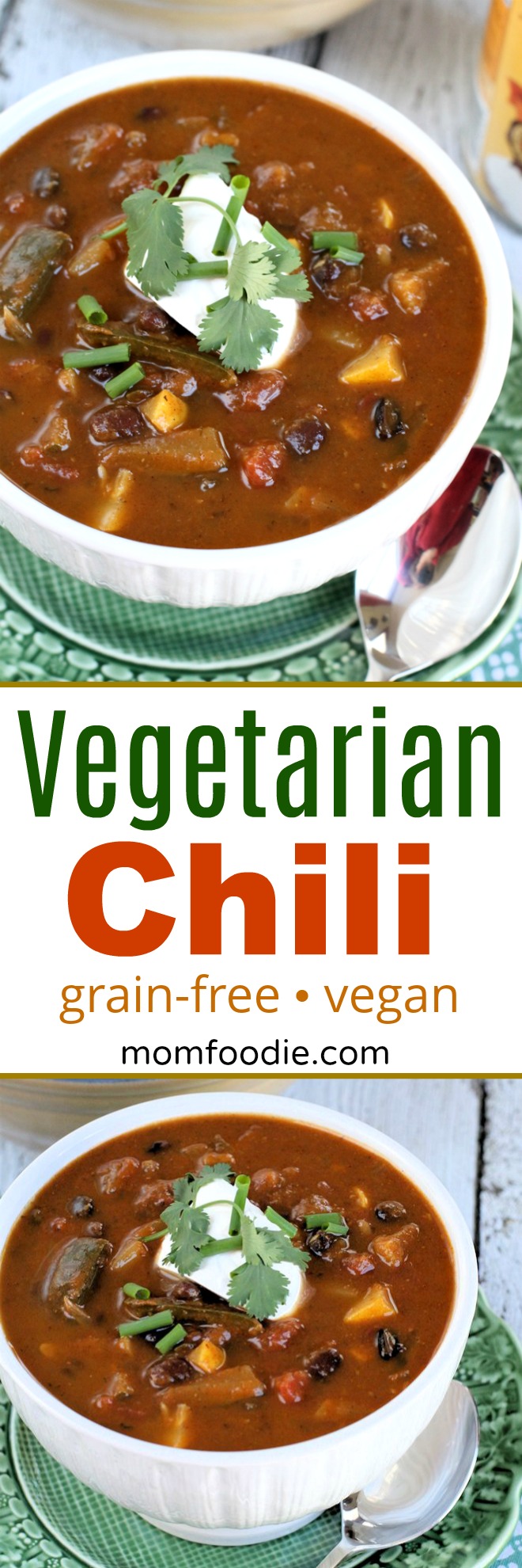 Vegetarian Chili Recipe - healthy vegetarian chili #vegetarian #chili #vegan #grainfree #lowcal #vegetarianchili