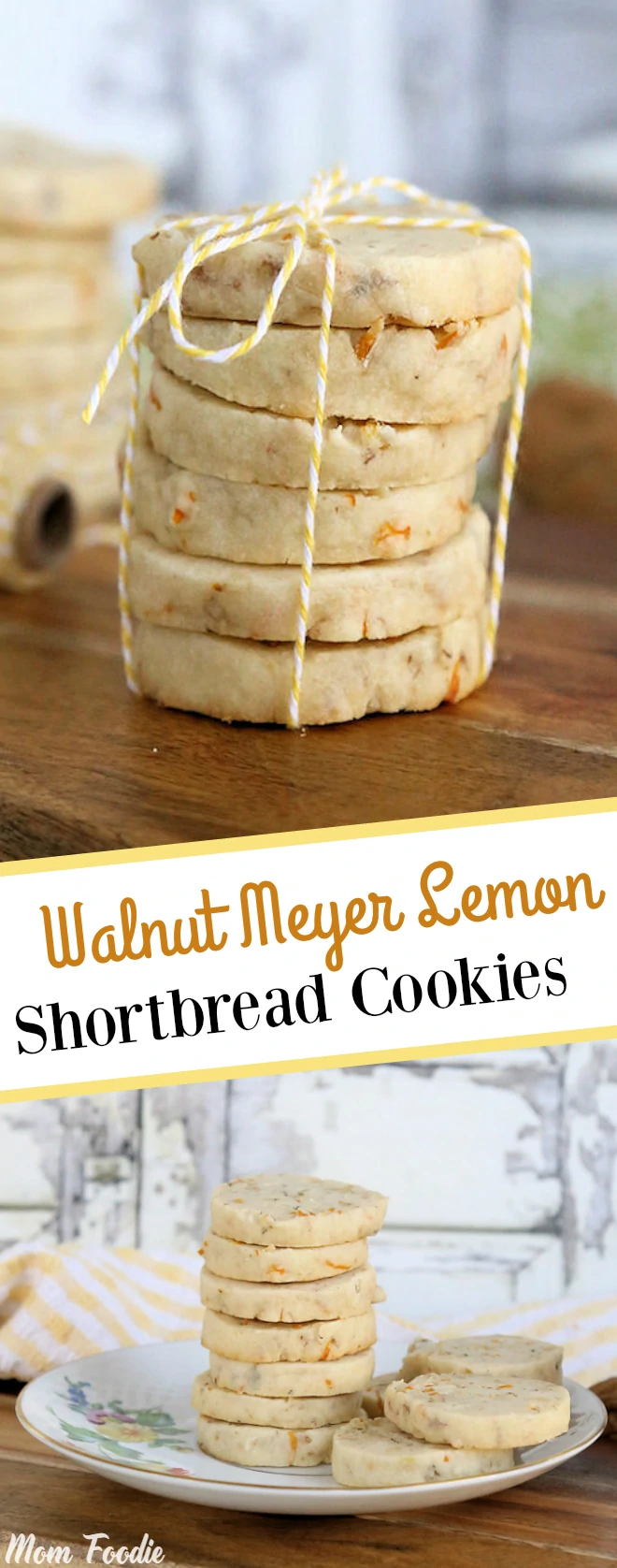 Walnut Meyer Lemon Shortbread Cookies 