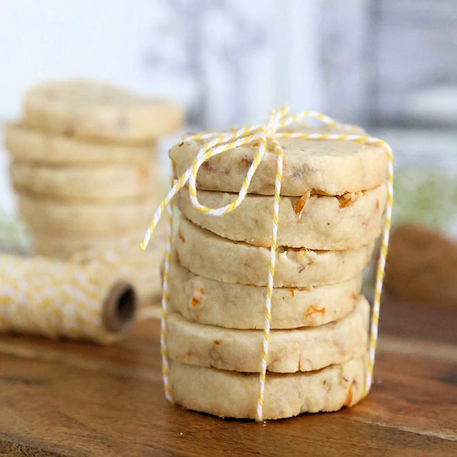 Walnut Meyer Lemon Shortbread Cookies