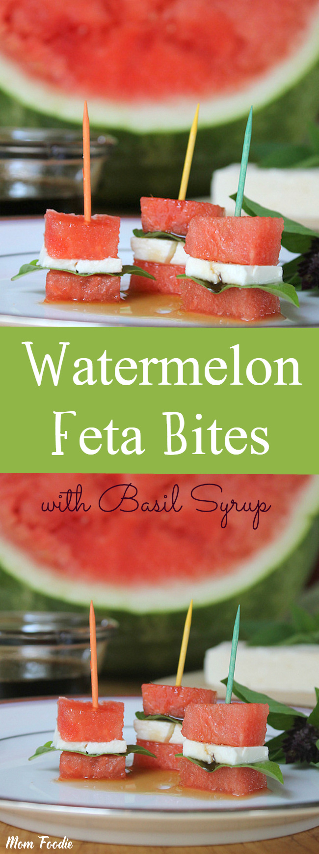 Watermelon-Feta Appetizer Bites with Basil Syrup