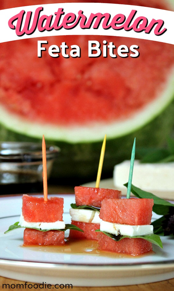 Watermelon-Feta Appetizer Bites with Basil Syrup