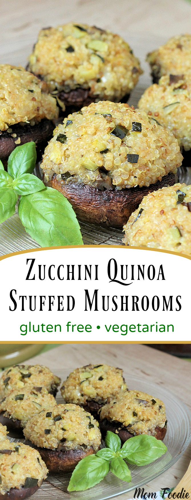 Gluten free Stuffed Mushrooms with Zucchini Quinoa Stuffing