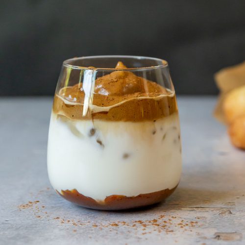 Pumpkin spice Dalgona with Caramel