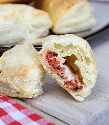 bacon tomato cheddar puff pastries