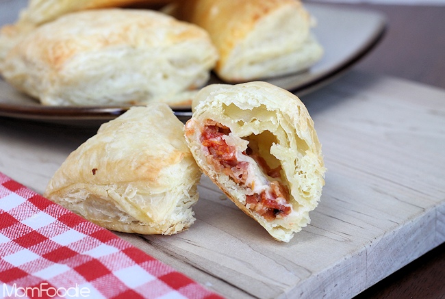 bacon tomato cheddar puff pastries