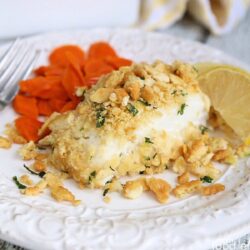 baked cod with ritz cracker topping