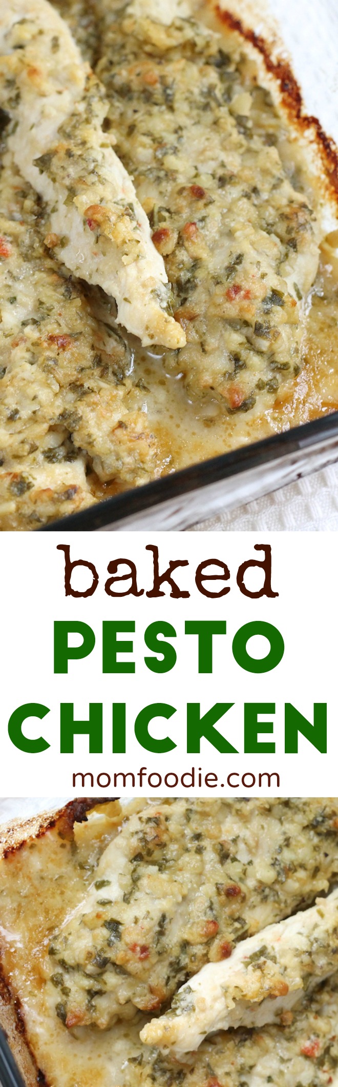 Baked Pesto Chicken Recipe #chickenrecipes #pesto #casserole