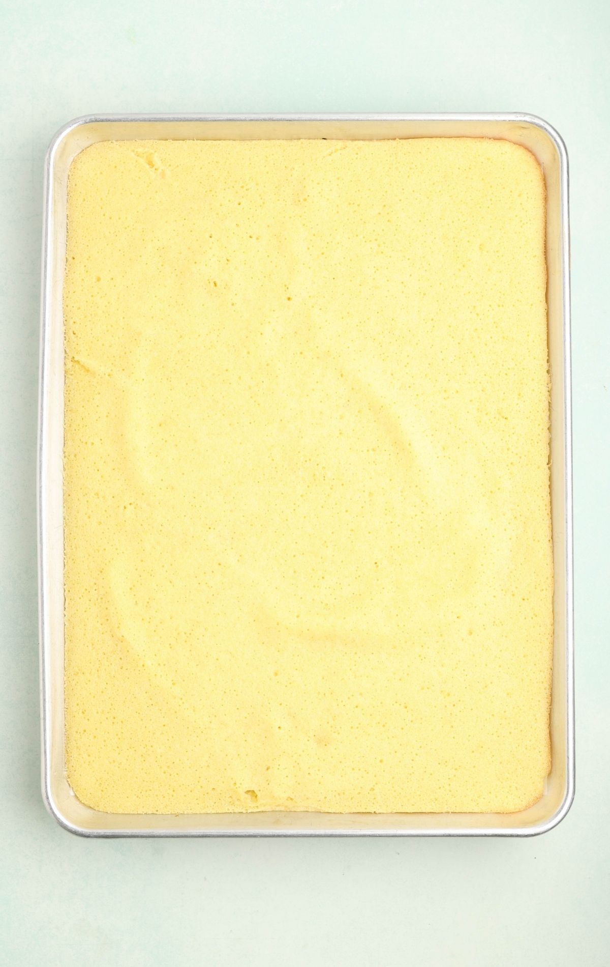 baked pound cake in sheet pan for petit fours