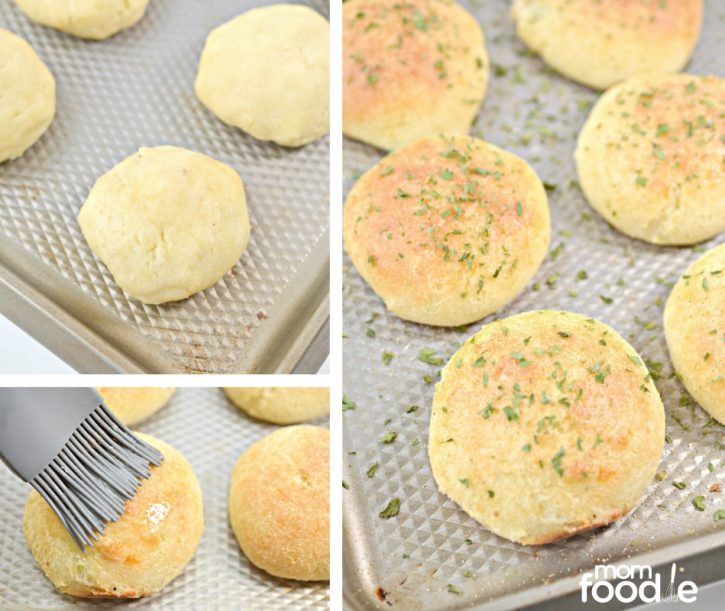 basting keto rolls with butter