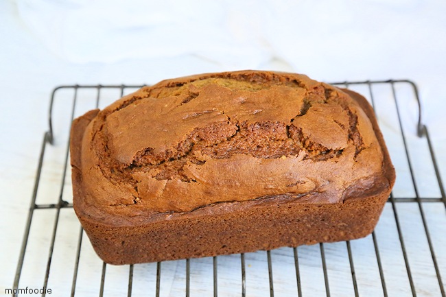 butternut squash bread cooling on wire rack