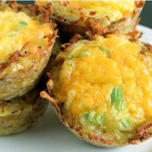 cheddar onion hash brown muffin cups