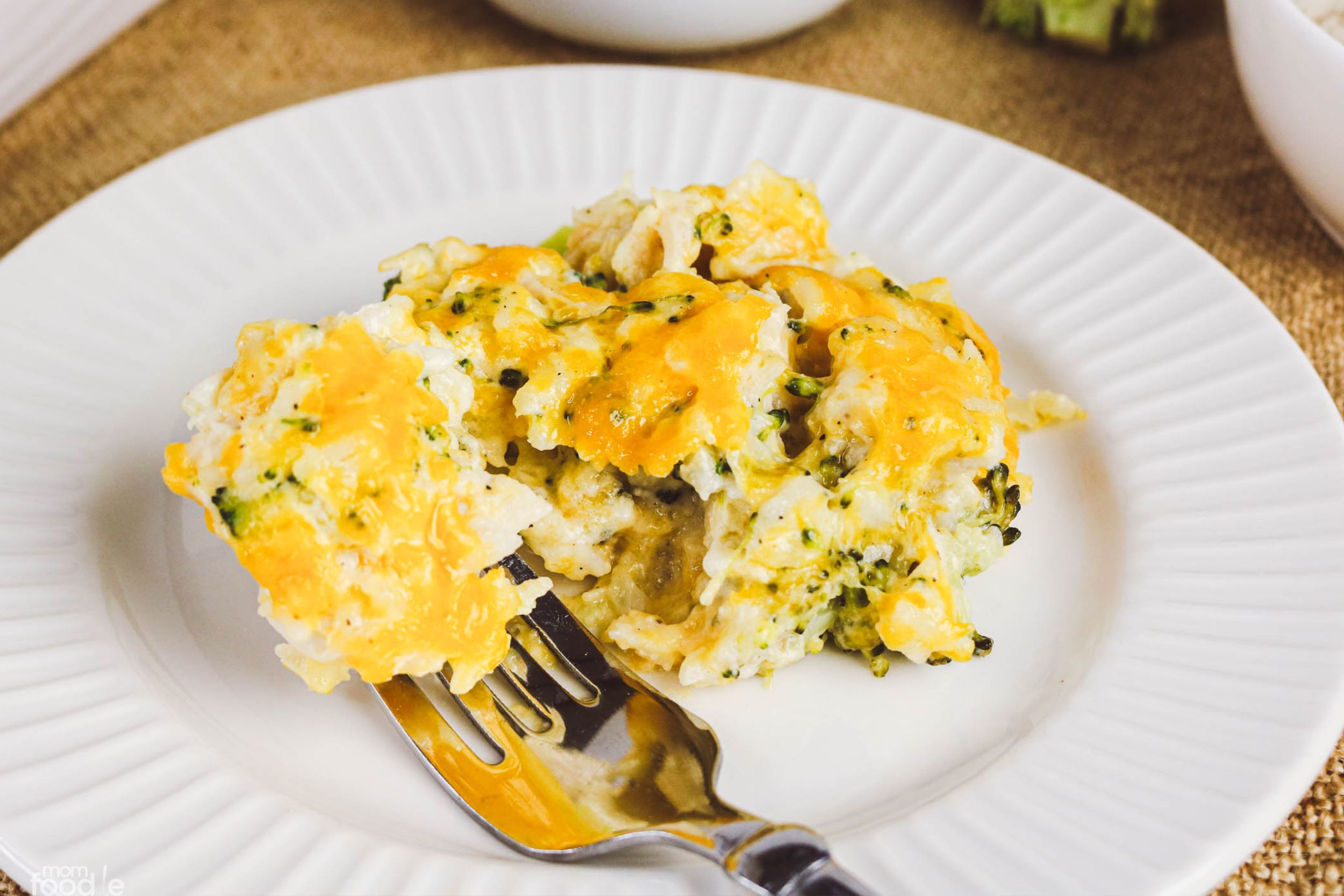 chicken broccoli and rice casserole on plate