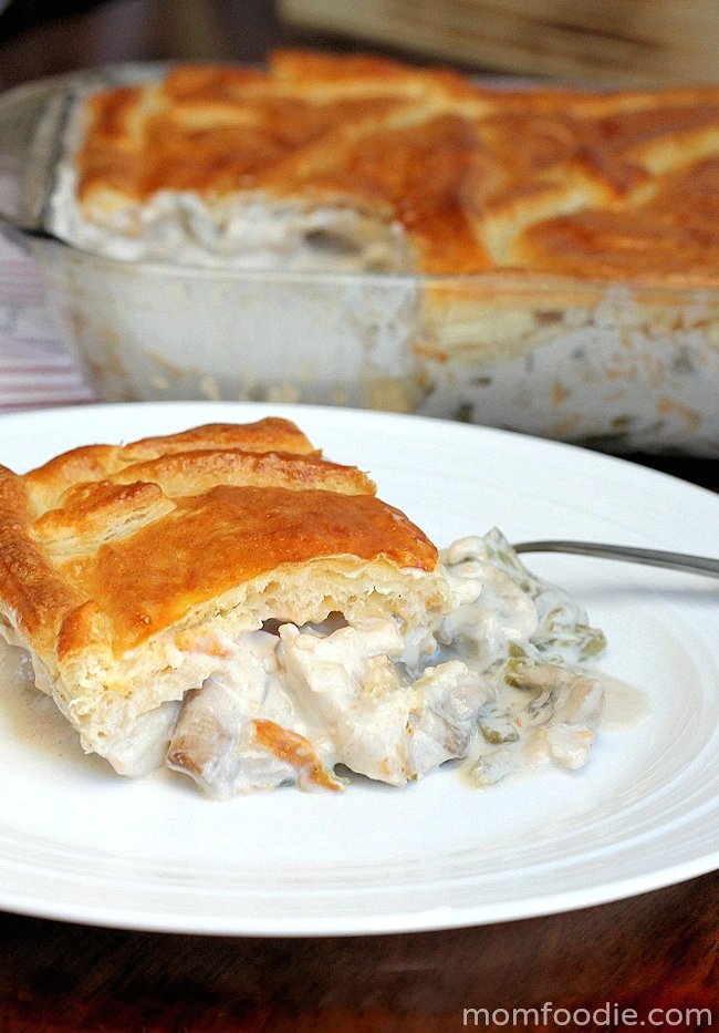 Chicken Pot Pie Casserole with Crescent Roll Dough - Bowl Me Over