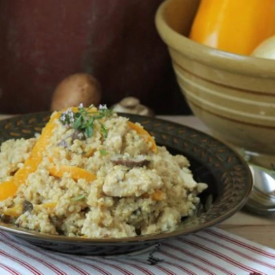 Creamy Chicken Quinoa Risotto with Sweet Peppers & Mushrooms Recipe