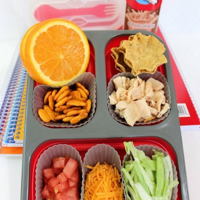 chicken taco bento lunch box with free printable notes