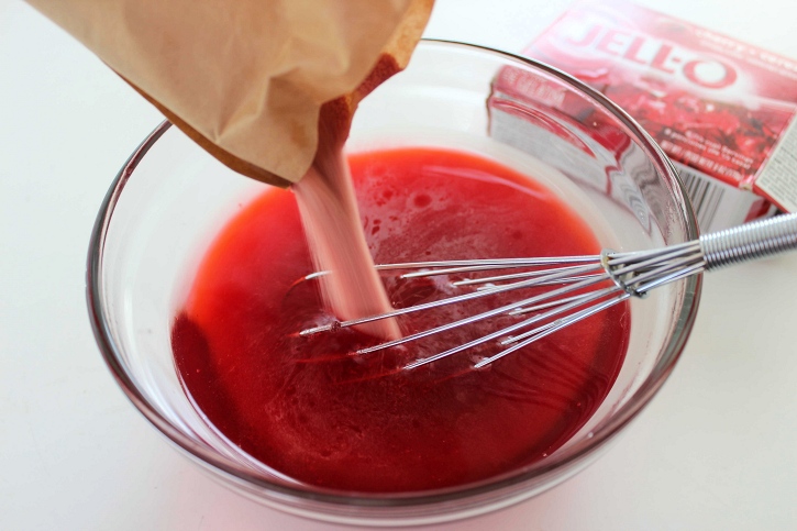 making jello for the cheesecake 