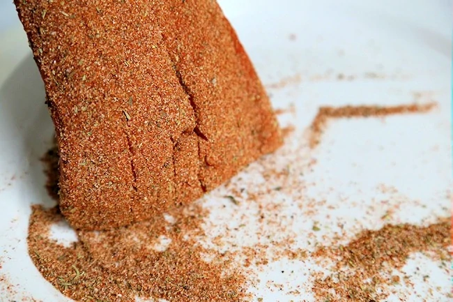 coating salmon with blackening spices