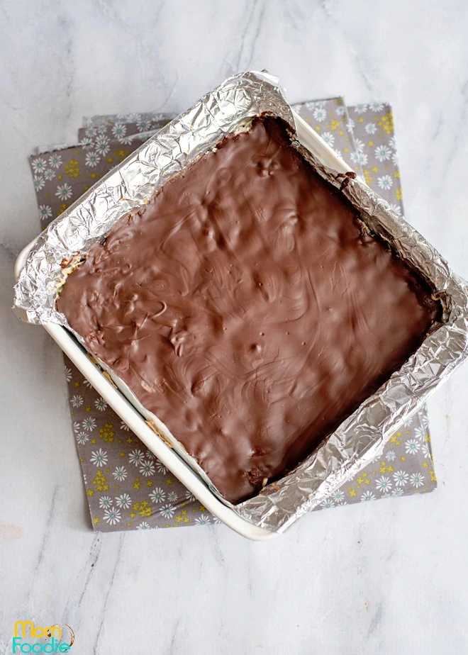 cooling the coconut chocolate bars