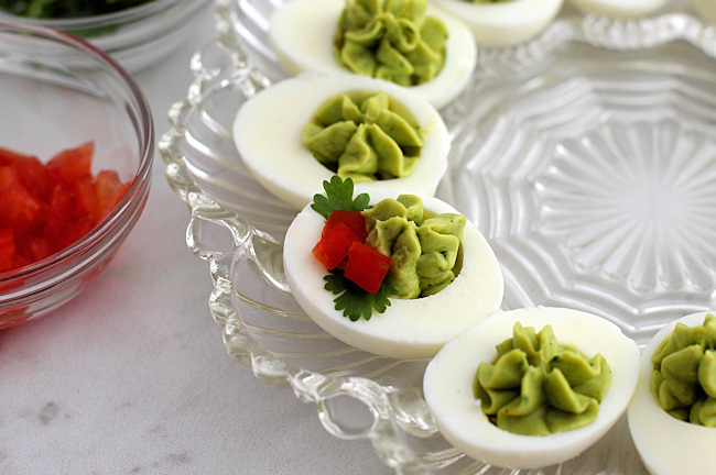 Avocado Deviled Eggs Christmas Trees with Rubbermaid TakeAlongs -  Courtney's Sweets