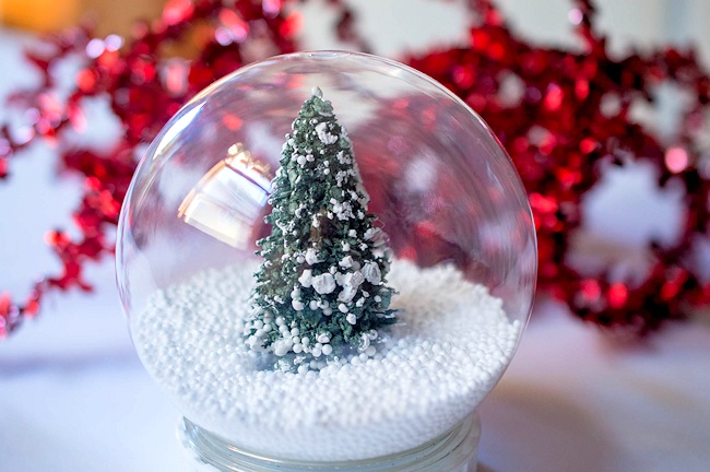 diy snow globe christmas tree