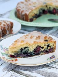 Vanilla Glazed Double Berry Coffee Cake