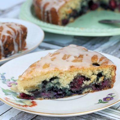 Vanilla Glazed Double Berry Coffee Cake