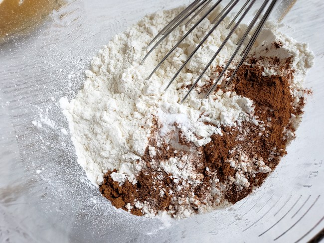 whisk dry ingredients for the batter