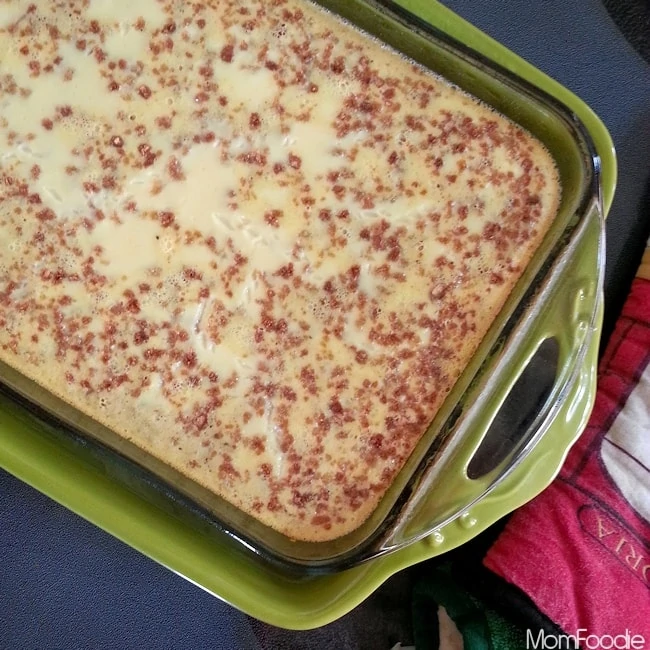 Grape nut Pudding baked and ready to serve