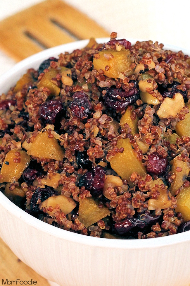 Cranberry Quinoa Recipe with golden beets: gluten free stuffing