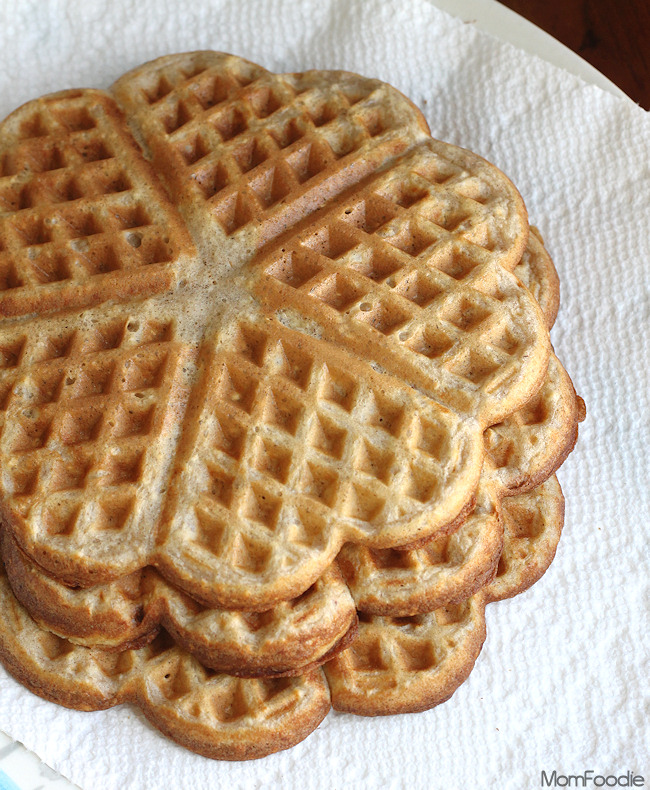 heart shaped oatmeal waffles