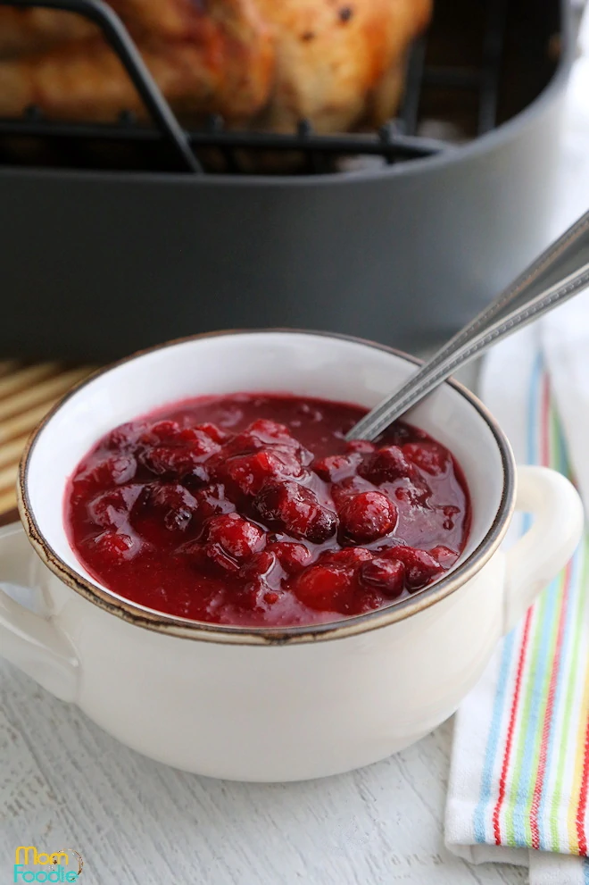 homemade cranberry sauce with orange