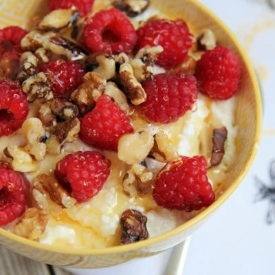 honey walnut raspberry cottage cheese