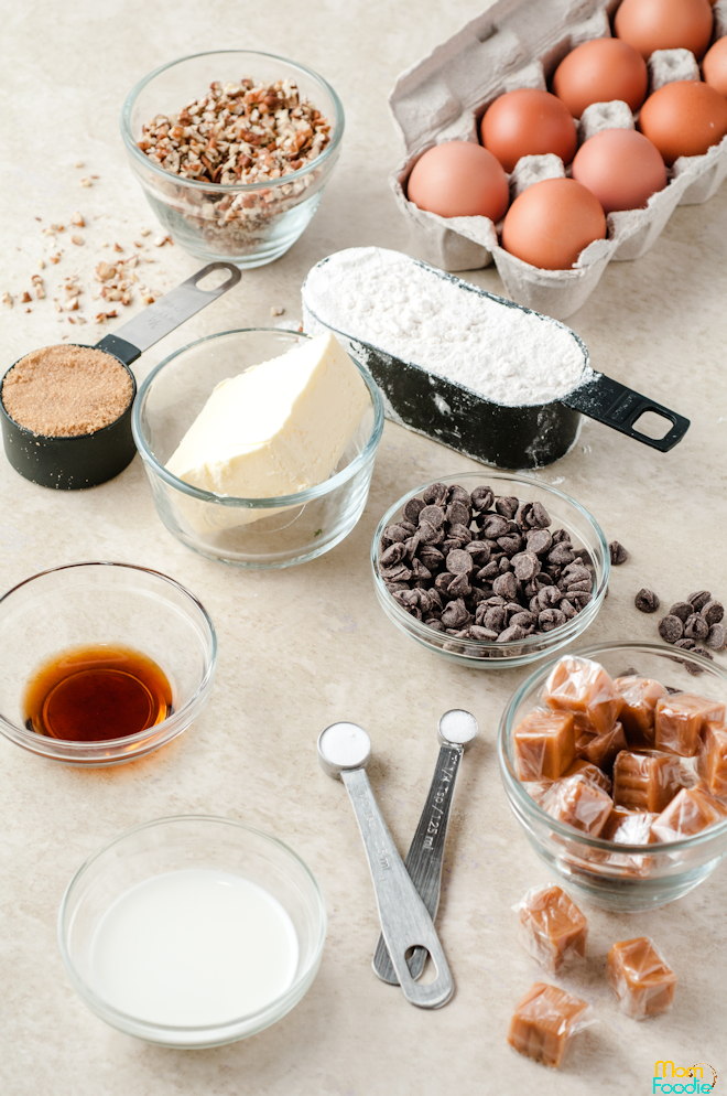 ingredients for caramel cookie cups
