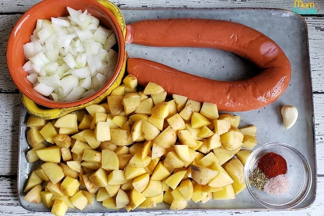 kielbasa potatoes onions garlic and spices