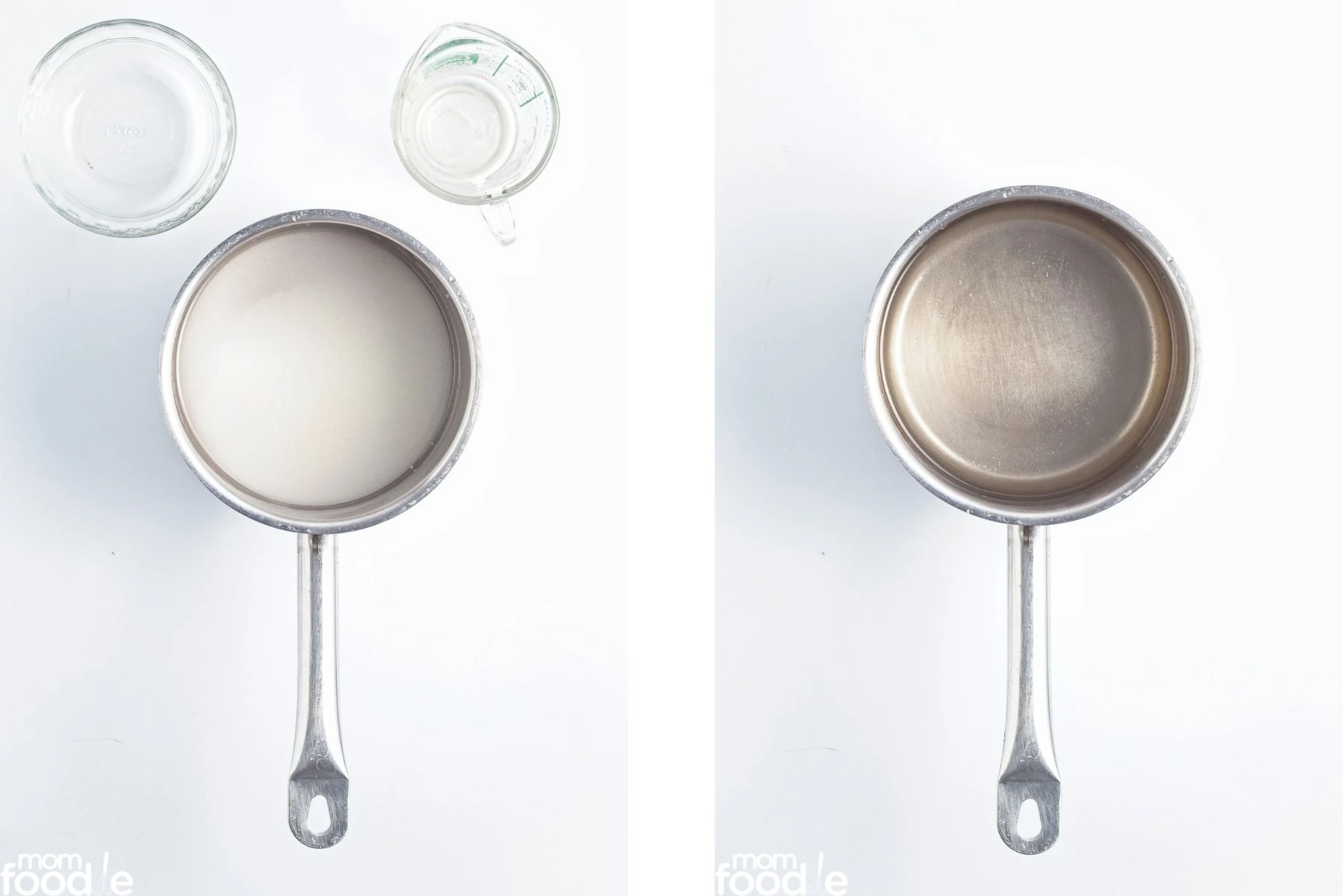 melting sugar in water for simple syrup