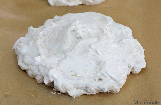 meringue with crumbled biscoff inside