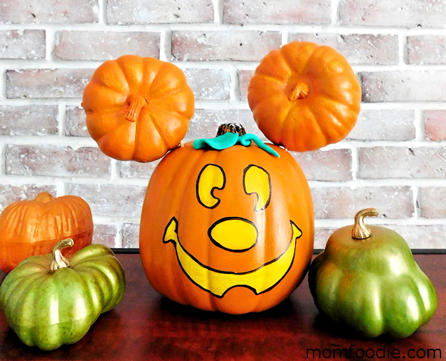 Mickey Mouse Pumpkin - DIY Painted Mickey Jack-o-Lantern - Mom Foodie