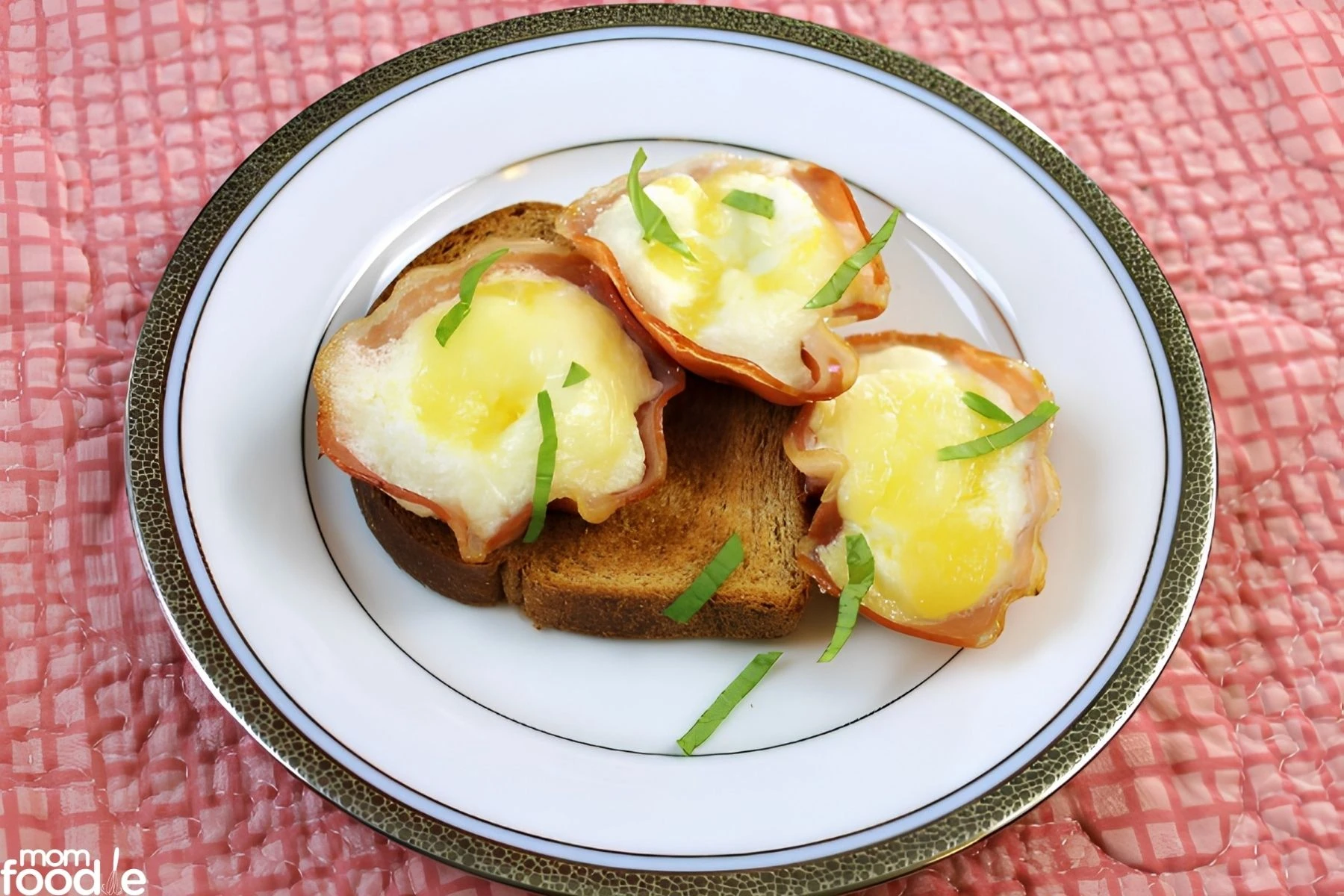 pancetta egg cups with cheese on toast