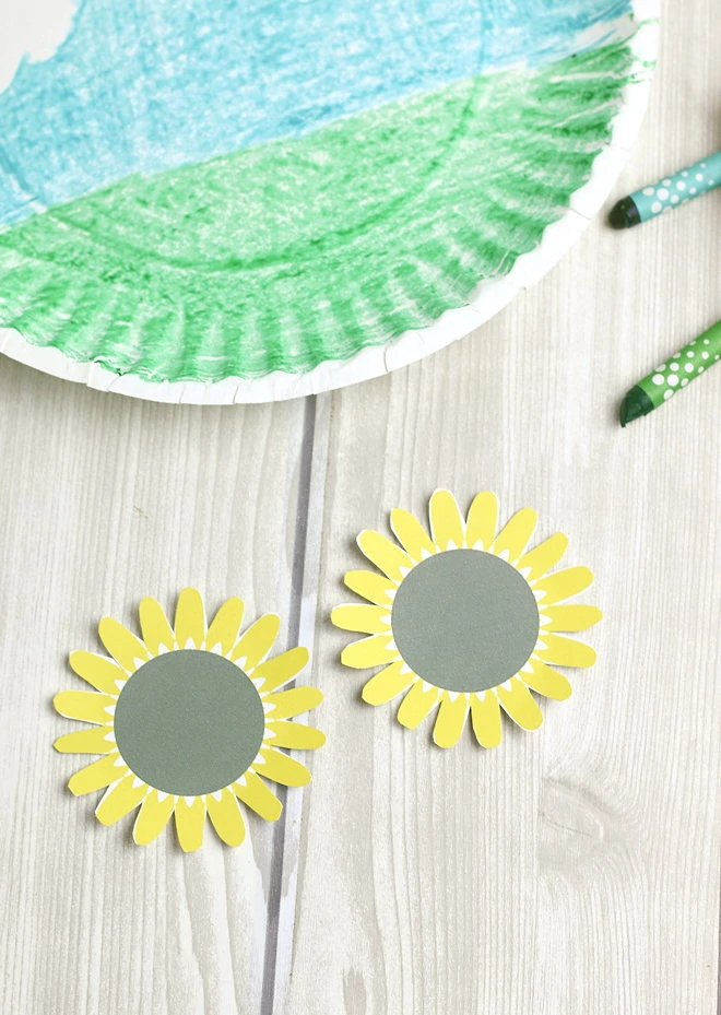 sunflower prints cut out.